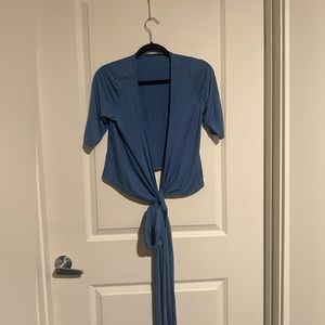 Agnes and Dora blue wrap top